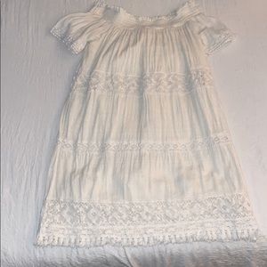 American Eagle white off the shoulder dress.